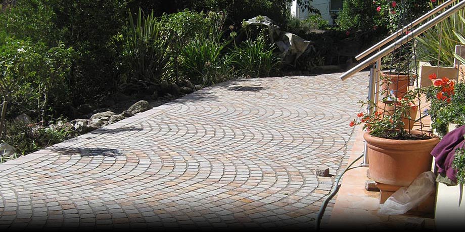 Completed porphyry driveway and landscaping project , Mornington Peninsula